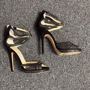 Jimmy Choo Black and Gold Heels